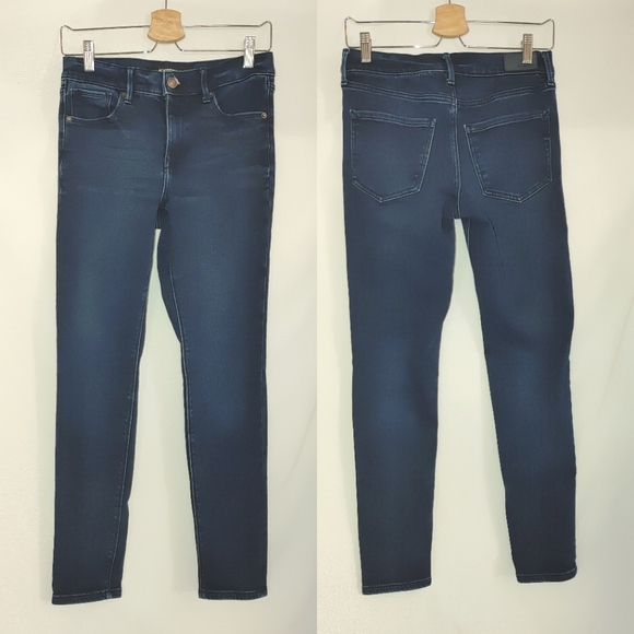 Express Leggings MidRise Jeans Stretch Dark Wash 4R Skinny Light Whiskering
